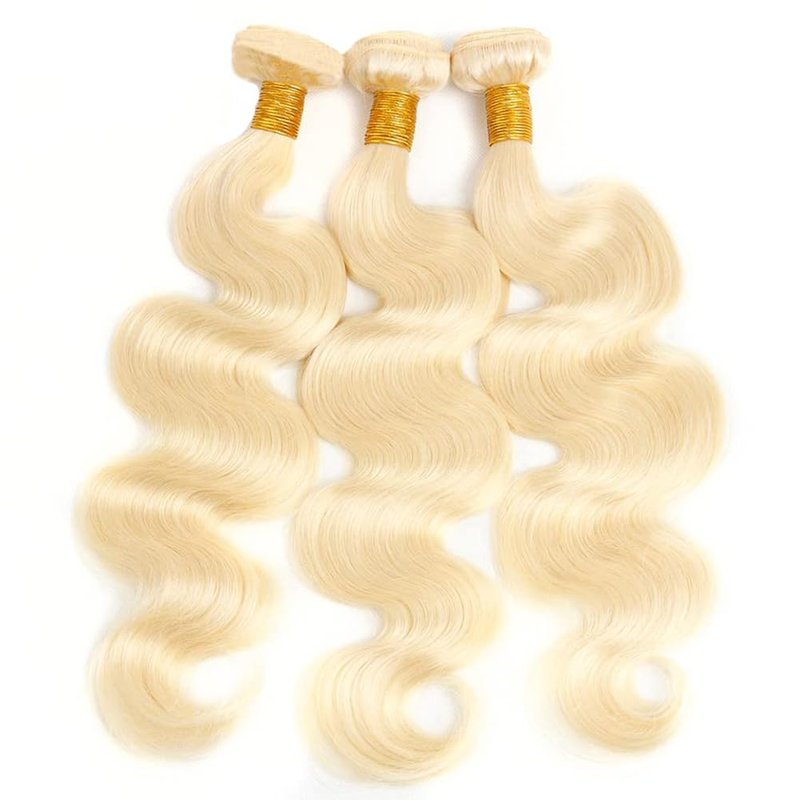 ZDLAQ 613 Bundles Blonde Bundles Human Hair 18 Inch 613 Body Wave bundles 100% Unprocessed 12A Grade Brazilian Virgin Hair Bundles 1 Bundle Human Hair 613 Blonde Bundle Hair Extensions for Women