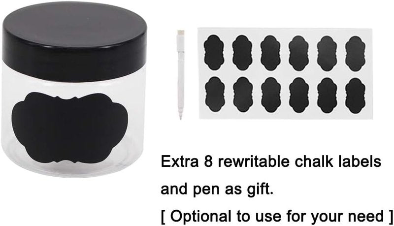 Clear Plastic Slime Jars - 48 Pack 2 OZ (55ml) Containers with Lids & Labels | Ideal for Cosmetics, Makeup, Organization