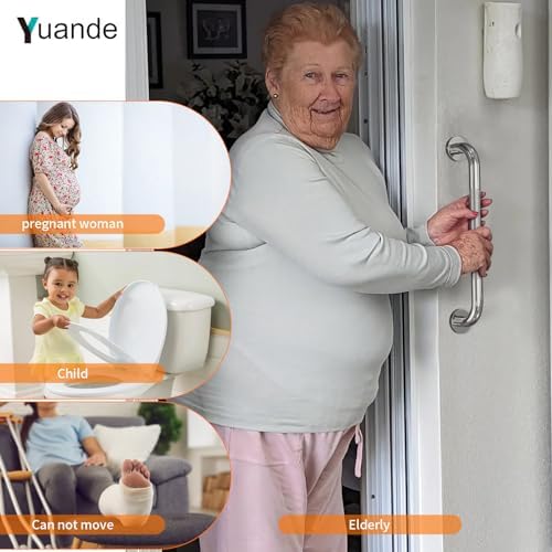 4 Pack 16 Inch Shower Grab Bar, YuanDe Chrome Bathroom Grab Bar Handle w/Anti-Slip Knurled Grip, Stainless Steel Bath Balance Bar,1" Diameter Safety Hand Rail Support,Handicap Injury Elderly Senior