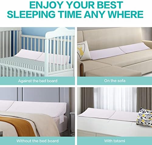 SLIGUY Queen Size Bed Wedge Pillow Headboard Pillow Mattress Wedge Bed Gap Filler Fill The Gap (0-7") Between Your Headboard and Mattress for Sleeping Backrest Pillow（White 60"x10"x6"）