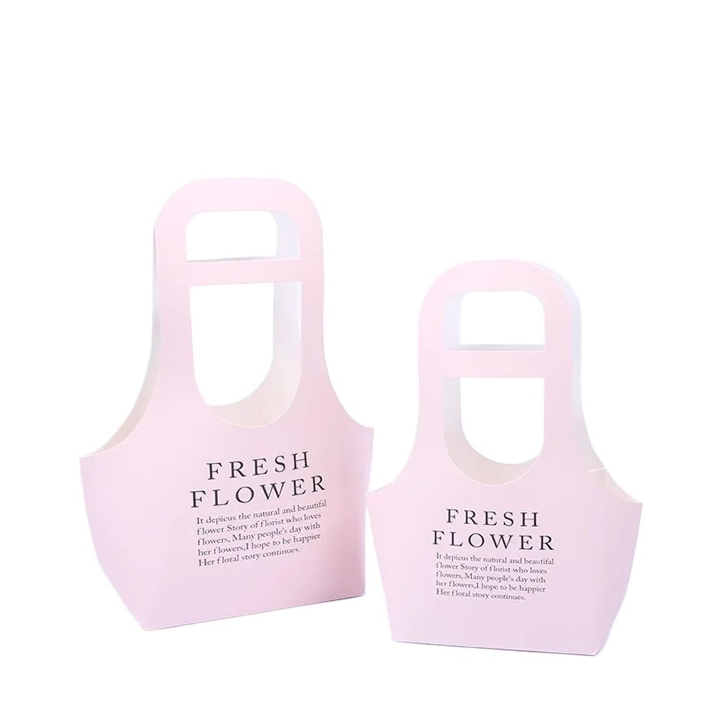 Nikeg Kraft Paper Flower Gift Bags 10Pcs Packaging Flower Boxs Rose Wrapping Handheld Waterproof Kraft Paper Bag Arrangement Valentine'S Day Wedding Decoration Gift(PINK,L 22 x10 x40cm)