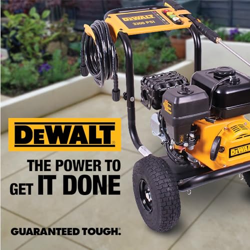 DeWalt 3300 PSI Gas Pressure Washer, 5 Nozzles, Spray Gun, Wand, 25-ft. Hose, DXPW3300-S, 49-State