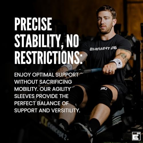 Element 26 Agility Knee Compression Sleeve - 1 Pair (3mm) Compression Knee Sleeve - Knee Support for Working Out - Running & Weight Lifting Knee Sleeves | For Men & Women (Small, Black)