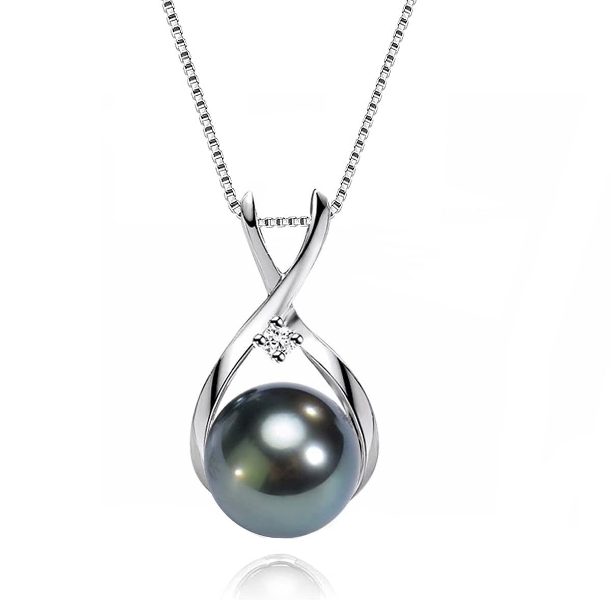 NONNYL Gifts for Wife Women Anniversary-Tahitian Black Pearl Necklace-Mom Girlfriend Her Fine Jewelry Mothers Day Valentines Christmas Birthdays Gift