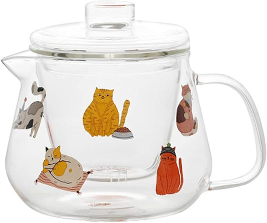 Pitcher Cute Pitcher with Glass Built-in Filter and High Temperature Resistant Cold Water Jug with Handle and Lid for Juice, Milk, Drinks Hot/Cold Water Carafe (Size : CH)