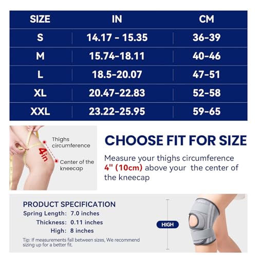 Knee Brace for Knee Pain & Arthritis - Adjustable Support with Side Stabilizers for Meniscus Tear, ACL, MCL Injuries Recovery - Relief for Men, Women & Seniors