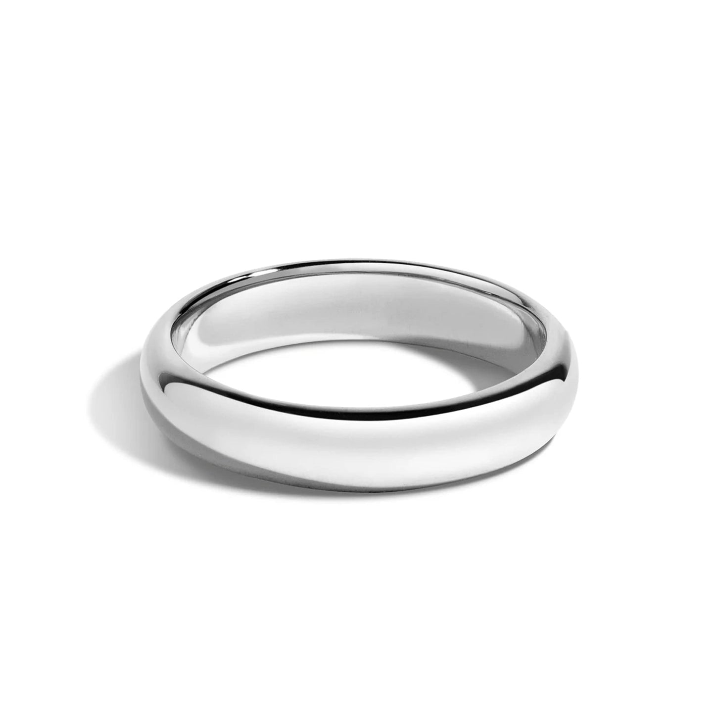 Tioneer Jewelry | Sterling Silver Plain Dome Wedding Band | Wedding Band for Women & Men | Sterling Silver Jewelry, Silver, 4mm, Size 4.5