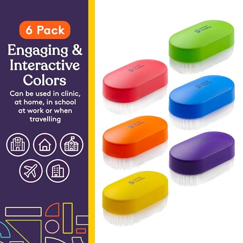Special Supplies Sensory Brush Therapressure Therapy Brush for Occupational and Sensory Brushing, 6 Pack, Stimulating and Calming Tools for Kids and Adults, Soft Flexible Bristles, Latex Free