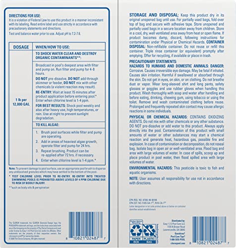 Clorox® Pool&Spa™ Shock XTRABLUE® Plus, Kills Bacteria & Algae in Swimming Pools, Swim-Ready in 15 Minutes, (6-Pack)