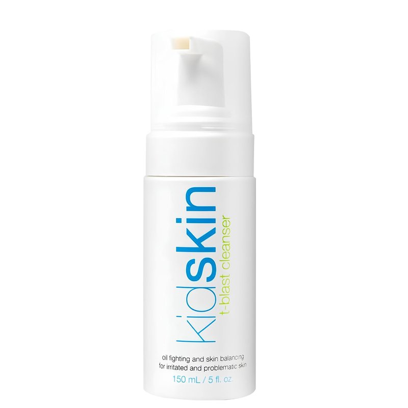 Kidskin T-Blast Facial Cleanser, Gentle Face Wash with Tea Tree Oil, Spot Skin Care for Kids and Teens, Non-Drying Natural Cleanser for Oily or Dry, Acne-Prone Skin, 150 ml 5.0 fl oz.