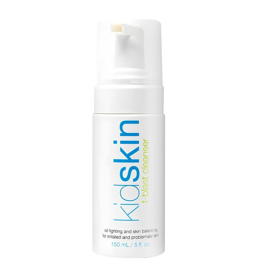 Kidskin T-Blast Facial Cleanser, Gentle Face Wash with Tea Tree Oil, Spot Skin Care for Kids and Teens, Non-Drying Natural Cleanser for Oily or Dry, Acne-Prone Skin, 150 ml 5.0 fl oz.