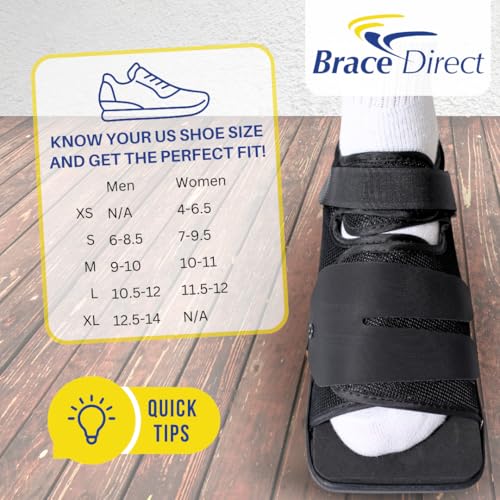 Brace Direct Square Toe Deluxe Post Op Shoe - Orthopedic Recovery Support for Broken Foot, Stress Fracture, Bunion, Hammer Toe, Diabetic Ulcer & Post-Surgery Healing Size XS – Men 4-5.5 / Women