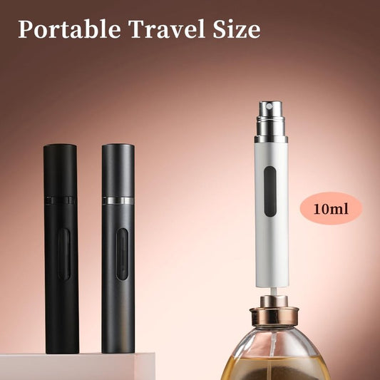 DIOHIO 10ml 3pcs Perfume Travel Refillable Bottle,Perfume Atomizer Travel Refillable, Bottom-Filling Fragrances Perfumes Bottle,Mini Cologne Dispenser,Portable Sprayer（Black-Grey-Silver）