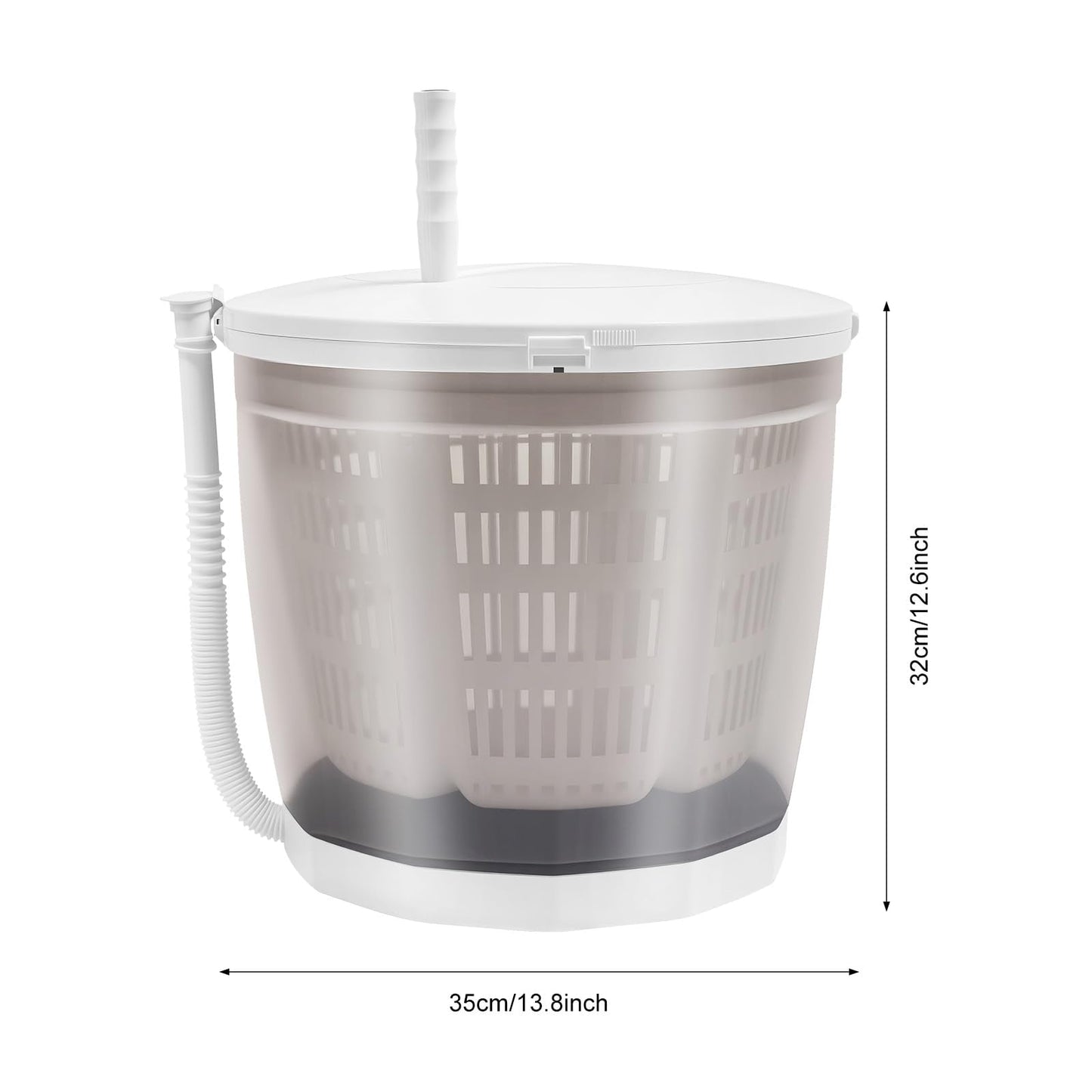 Hand Crank Washing Machine 2 in 1 Non-Electric Washer Manual Traveling Outdoor Washing Machine Portable Mini Compact Washer Spin Dryer for RV Travel