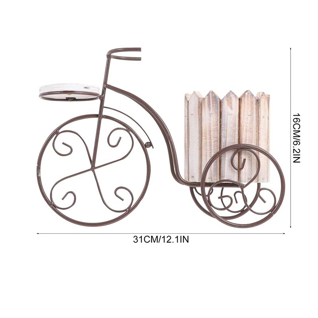 GHJUMKFDF Flower standWrought Iron Plant Stand Rustic Style Flower Pot Cart Holder Flower Basket