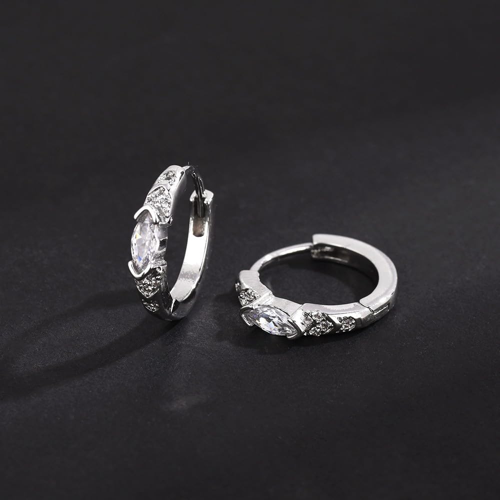 Lymphatic Drainage Slimming Hoop Earrings, Titanium Ion Lymphvity Germanium Earring Acupuncture Therapy Hoop Moissanite Earrings Jewelry for Women Men (silver+black)