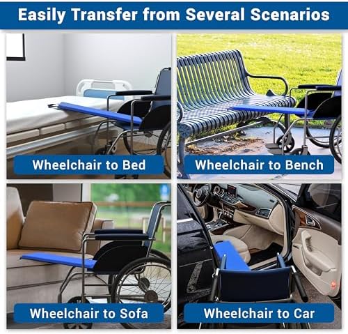 Skil-Care Transfer Board and Slide Board, 30"L x 8"W, 2 Reinforced Handles, Padded Slide Board for Transferring, Easy Move Assist for Senior & Disabled, 450LB Weight Capacity, 708170