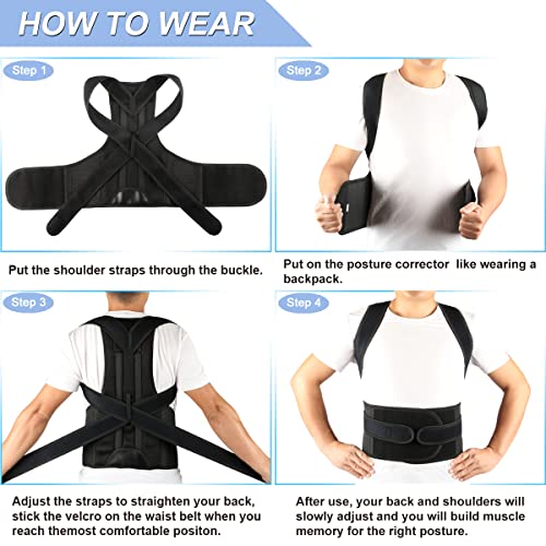 Back Brace Posture Corrector for Women Men -Adjustable and Breathable Support Scoliosis for Waist - Improve Back Posture for Body Correction and Lumbar Support XL(37"-42")