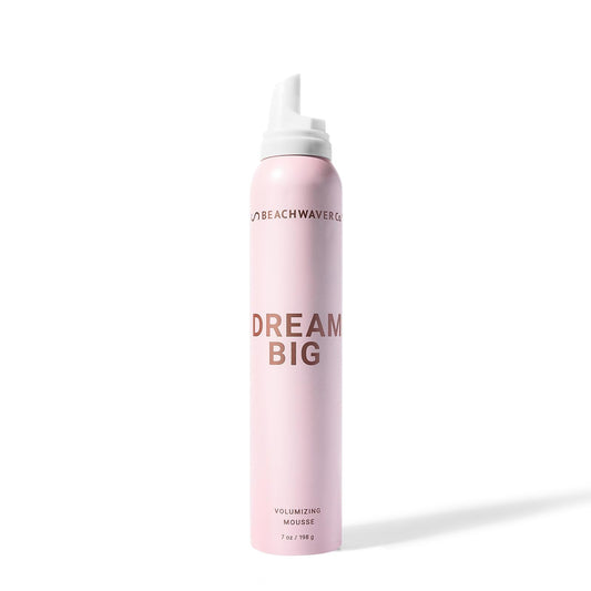 Beachwaver The Co. Dream Big Volumizing Mousse - Full Size (7 Oz) | Lightweight, Flexible Vegan Mousse for Volume & Hold | Add Fullness to Damp or Dry Hair | Polynesian Pink Sugar Fragrance