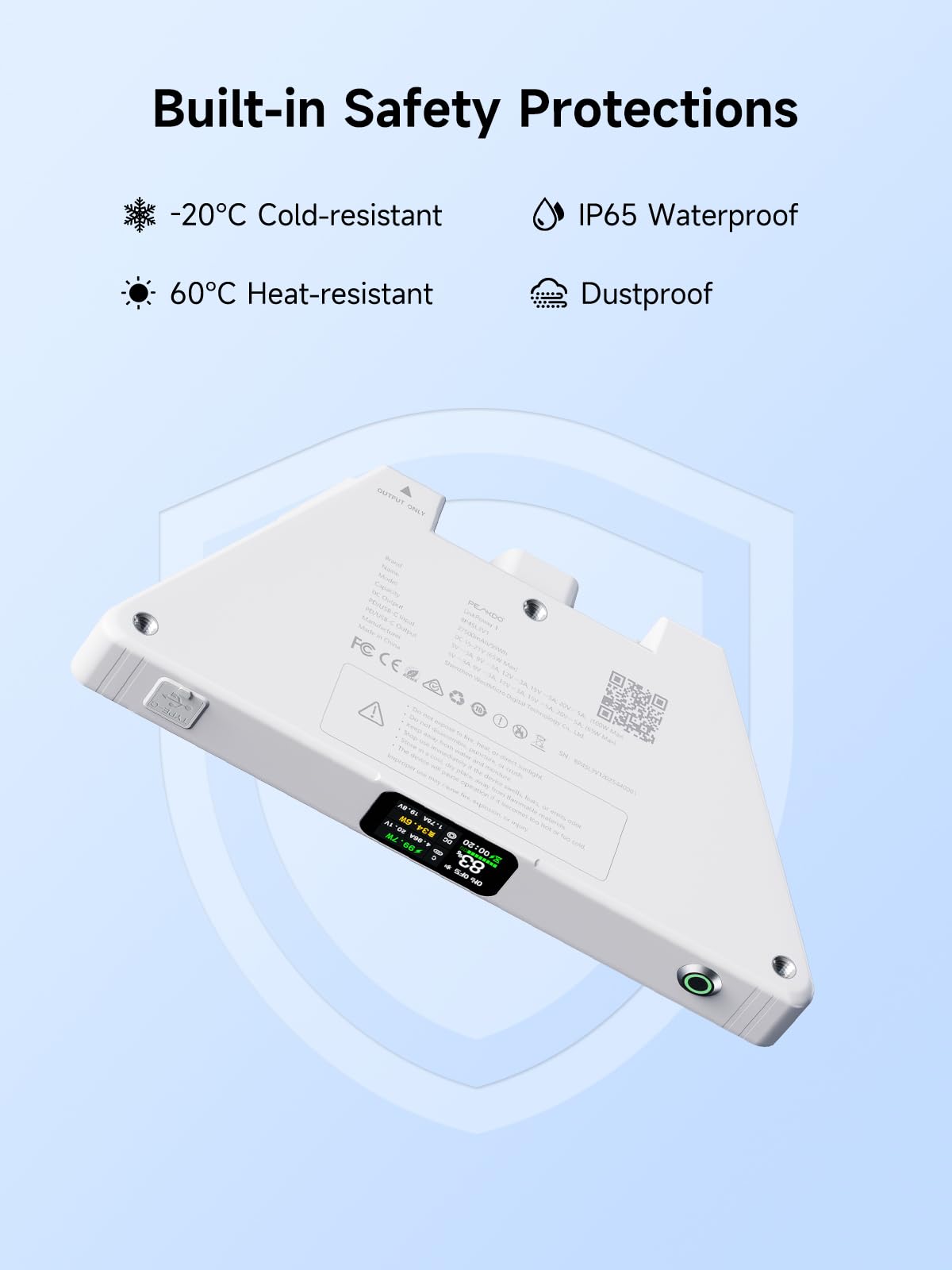 PeakDo LinkPower 1 Starlink Mini Battery Pack 99Wh TSA-Approved Portable Power Station, 4H+ Runtime, Pass-Through Charging, USB-C PD Input/Output, Smart Display & Remote Control for RV,Travel,Off-Grid