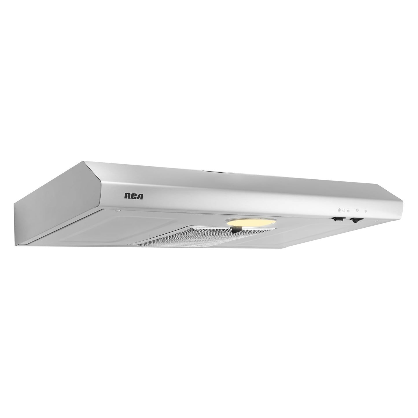 RCA R-RHUCC30SSS 30 in. Century Collection Ductless Under Cabinet Range Hood, Reusable Filter, Rocker Switch, Light, Stainless Steel