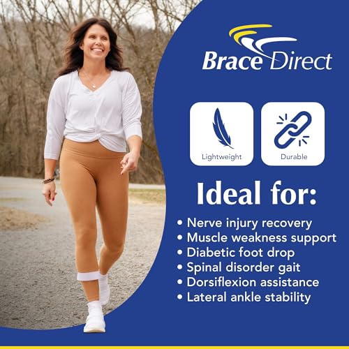 Brace Direct Semi-Rigid Leaf Spring AFO for Foot Drop - Lightweight Posterior Ankle-Foot Orthosis - Trimmable Fit (Men’s Left)