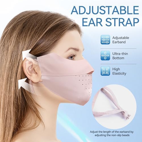 UV Face Mask Sun Protective UPF 50+ Ice Silk Washable Reusable Face Cover Elastic Breathable Golf Sports Face Mask