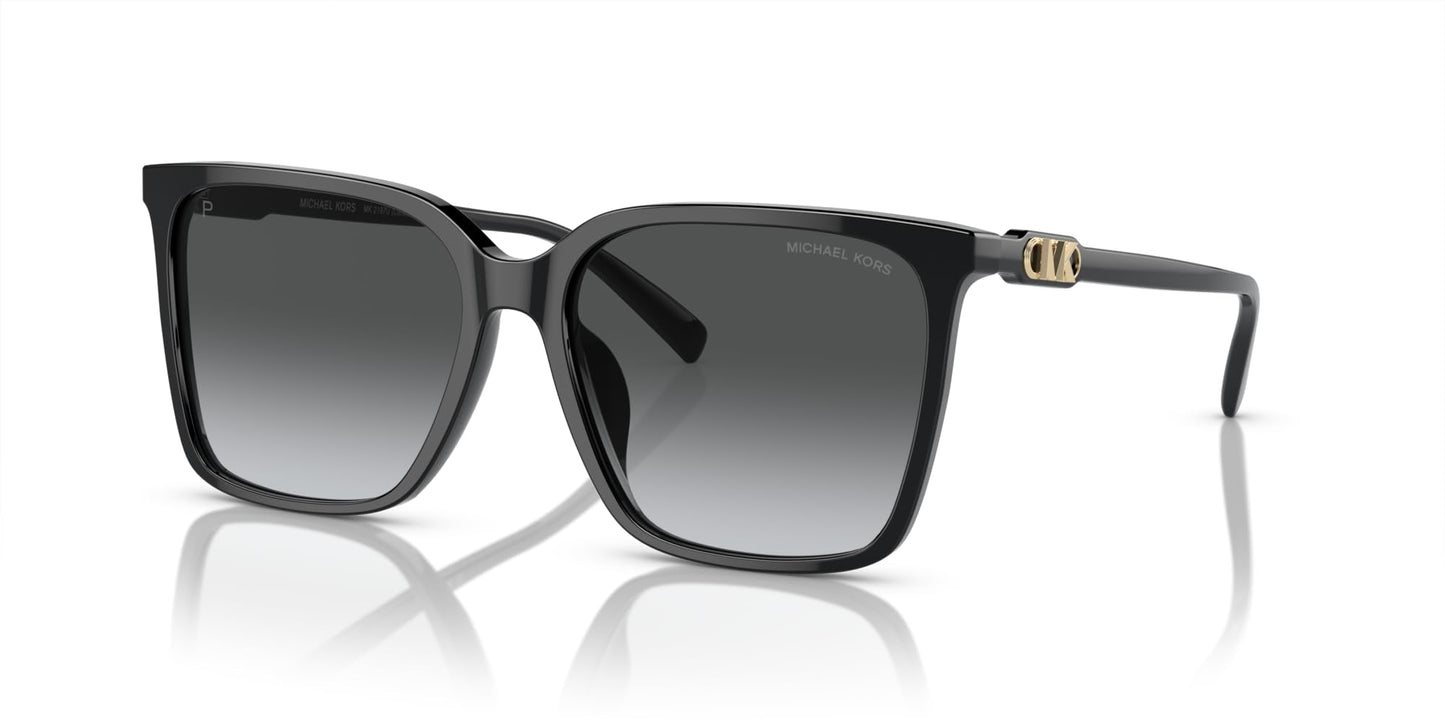 Michael Kors MK2197U Canberra Universal Fit Sunglasses, Black/Grey Gradient Polarized, 56 mm