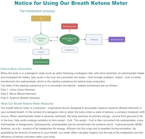 Upgraded Breath Ketone Meter Professional Ketone Breath Analyzer Accuracy Ketosis Breath Tester Breath Ketosis Meter for Keto Lifestyle & Fitness Trace