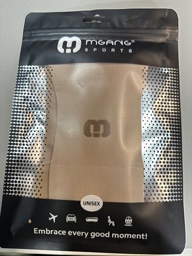 MGANG Lymphedema Compression Arm Sleeve with Gauntlet for Women Men, Opaque, 15-20 mmHg Medical Graduated Compression Full Arm Support, Thumb Lymph Edema Arm Sleeve, Pain Relief, Arthritis, Beige XL