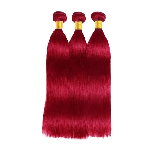 Condescension Brazilian Red Human Hair Bundles 20 22 24 Inch Straight 3 Bundles Human Hair 100% Unprocessed Remy Brazilian Virgin Weave Hair Red for Women