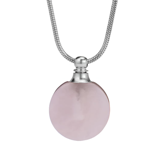 925 Sterling Silver Essential Oil Necklace For Women And Men, 14K Gold Filled Natural Stone Round Perfume Bottle Necklace, Essentials Oil Diffuser Vial Necklace (8 - Essential Oil Necklace)