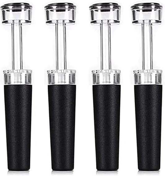Black Silicone Stopper 1/2/3/4pcs, Wine Bottle Stopper With Built-in Vacuum, Wine Pump, Food Safety Silicone Cap, Vacuum Wine Stopper, Winery Accessories(4pcs)