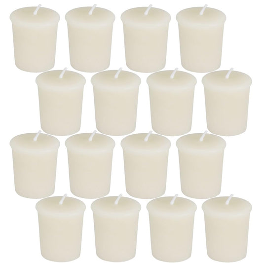 Aglary 16PCS Pure Beeswax Votive Candles, Unscented, Naturally Lightly Honey Scented, 15 Hours Burn Time Each (White)