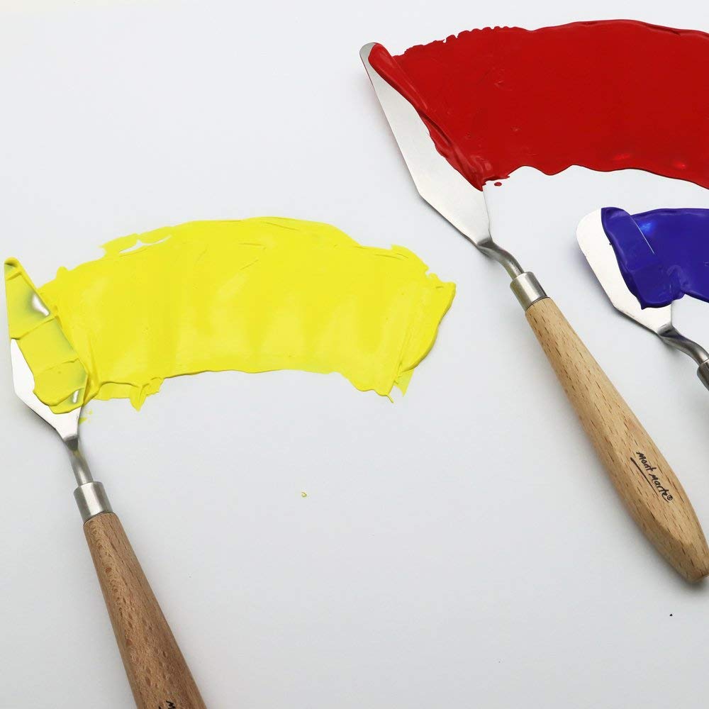 Mont Marte Studio Palette Knife Set, 5 Piece. Selection of Different Sizes and Styles of Stainless Steel Palette Knives.