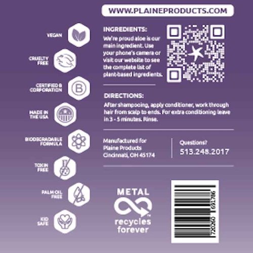 Plaine Products Eco-Friendly Shampoo and Conditioner - Citrus Lavender - Sulfate Free, 16oz (Refillable Bottles with Pumps)