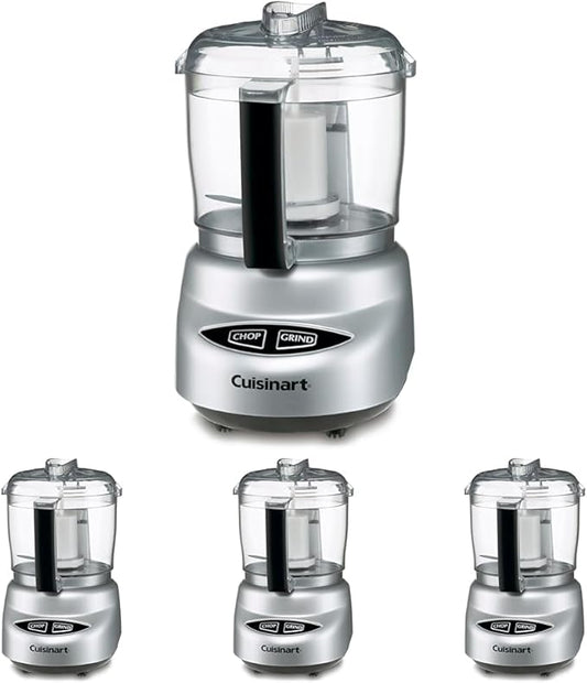 Cuisinart Mini-Prep Plus Food Processor,24-Ounce Mini Food Processor to Chop Herbs,Vegetables,and Hard Cheese,24-Ounce Work Bowl,Reversible Stainless Steel Blade,DLC-2ABC,Brushed Chrome,(Pack of 4)