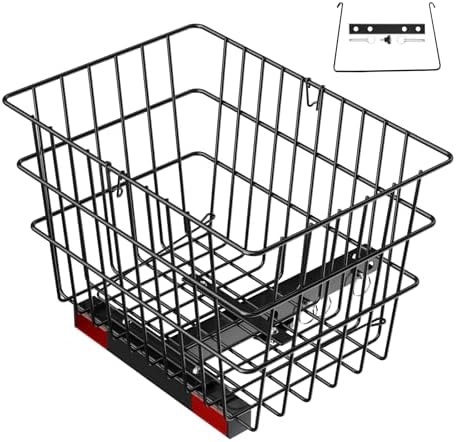 VEVOR Scooter Rear Basket, Heavy Duty Metal Wire Basket with Handle, Spacious Cargo Basket, Works with 1-inch Receiver, Compatible with Most Golden, Drive & Pride Mobility Scooter