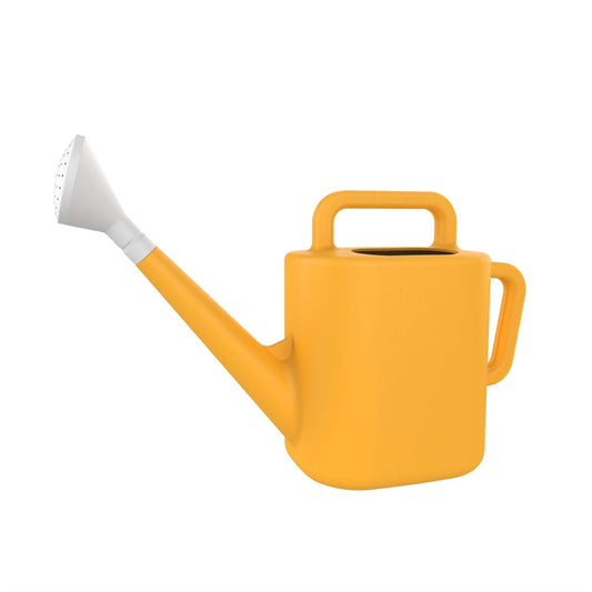 2 Gallon Watering Can for Outdoor Plants, Large Garden Watering Can with Detachable Sprinkler Head, Heavy Duty Resin Water Canner for Flowers, Indoor & Potted Plants (Daisy Yellow)