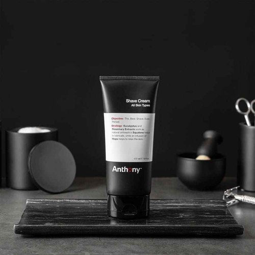 Anthony Shaving Cream Mens Sensitive Skin: Squalane, Eucalyptus, Spearmint and Rosemary Extracts, Help Soothe, Refresh, Cool, and Condition Your Skin for Shave 6 Fl Oz 3 Pack