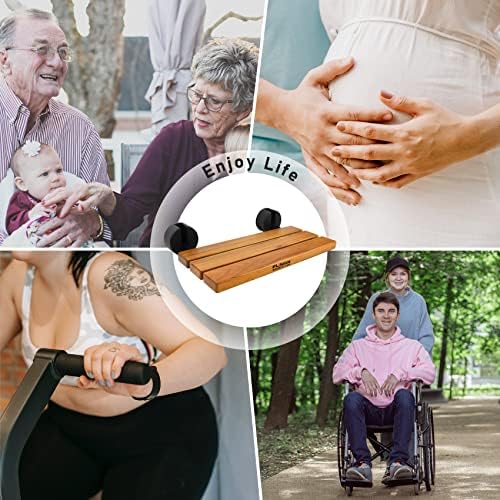 20 inchs Teak Folding Shower Seat Wall Mounted,Fold Down Shower Bench for Small Shower Space, Home Care Teak Wood Stool for Inside Shower,Pregnants-Maximum Load 440lb,for Elderly, Adults