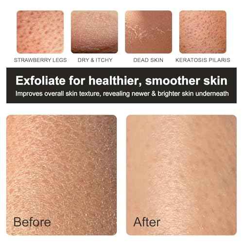 Exfoliating Glove, Korean Exfoliating Mitt, Exfoliating Body Scrubber, Viscose Fiber Shower Mitt, Dead Skin Remover for Smooth Skin, Self-Tan Prep and Removal, Pink