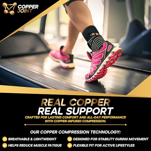 Copperfit Compression Ankle Brace for Women Support, Durable Design Foot and Ankle Support for Women & Men Ideal to Support for Sports, Running, Comfortable Fit, Breathable Material - Small