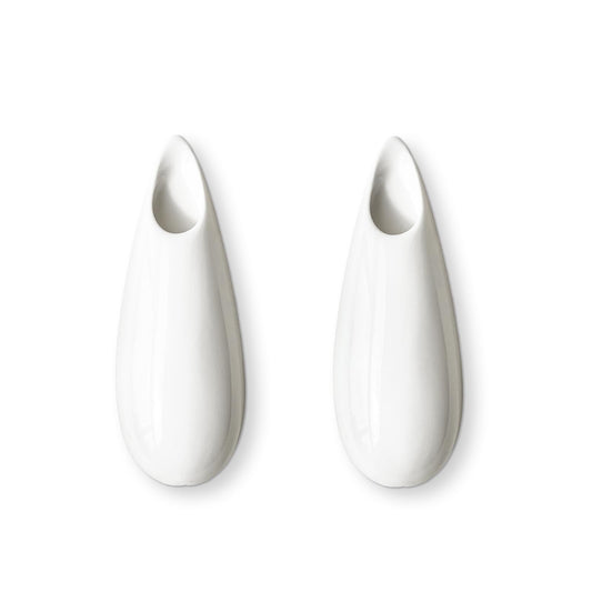 2 Pack White Ceramic Wall Vases,5.9 Inch Wall Hanging Plant Holder,Cubicle Modern Decor Plant Holder Vase for Indoor Plants, Hanging Propagation Flower Pots for Air Vases