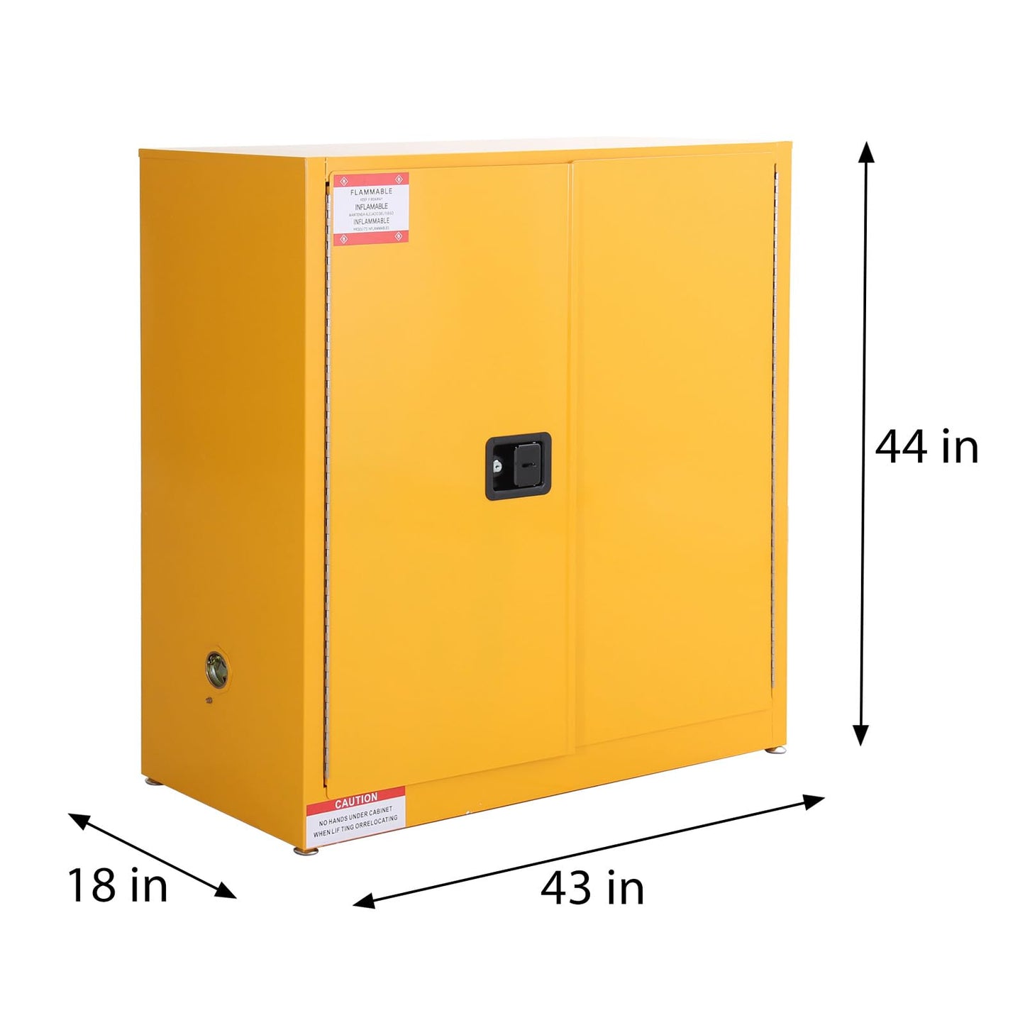 PeacefulHues 30 Gal Flammable Safety Cabinet, 2-Door Yellow Safety Storage Cabinet with Adjustable Shelves, Galvanized Steel Chemical Cabinet for Garage, Shop, Industrial Use