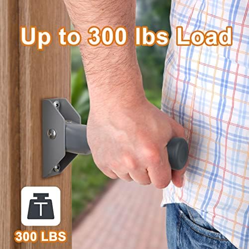 Flip up Grab Bars for Elderly for Wall, 6 inch Folding Doorway Assist Handle, Handicap Grab Bars for Doorframe, Stairs Steps, Mobility Aids for Elderly, Seniors and Alzheimer (Gray)