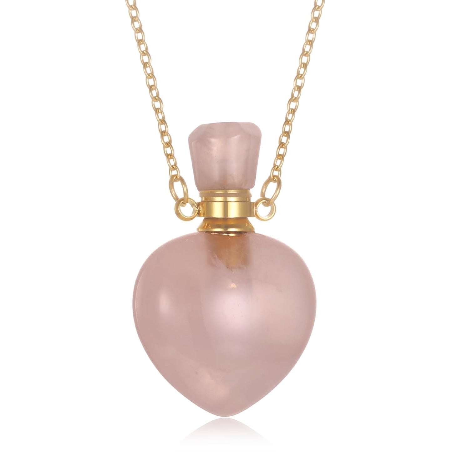 STEFWD Natural Crystal Cremation Jewelry For Ashes - Heart Urn Necklace Hold Loved Ones/Pet Ashes Keepsake Memorial Pendant For Women (Customize)
