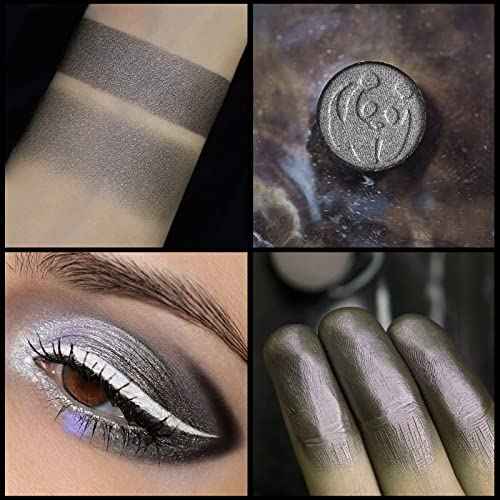ecofavor Black Smoky Eye shadow Palette, DE¡¯LANCI PANDA 9 Colors True Black Dark Grey Smokey Goth Makeup Pallet, 9 Soft Matte Shimmer High Pigmented Basic Black White Gray Shade for Halloween