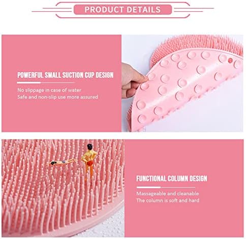 Foot Back Cleaning Pad, 2024 Upgrade Shower Foot Scrubber Mat Slip Suction Cups Foot Scrubber, Shower Foot Scrubber Mat Back Washer for Men and Women (Grey)