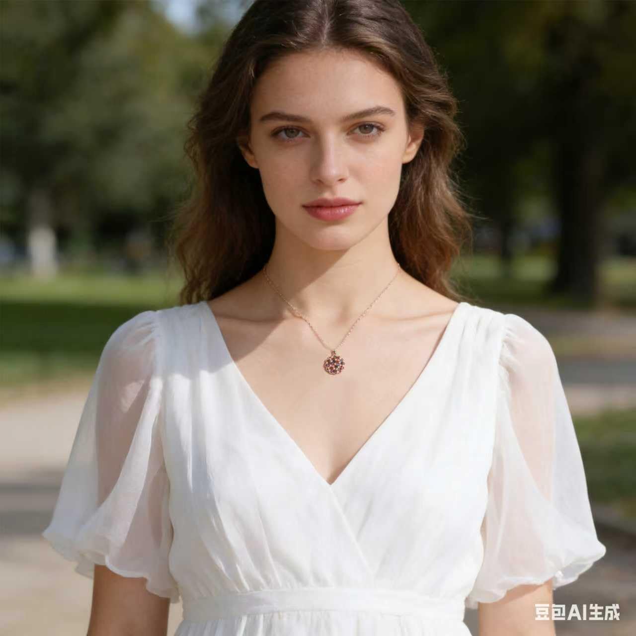 Kim Carrey Italian Elegant Rose Gold Necklace for Ladies | 18K Rose Gold Plated Necklace Pendant for Women | Gemstone necklace, Gift for Daughter, Wife, Mom, Her Jewelry (A bouquet of flowers)
